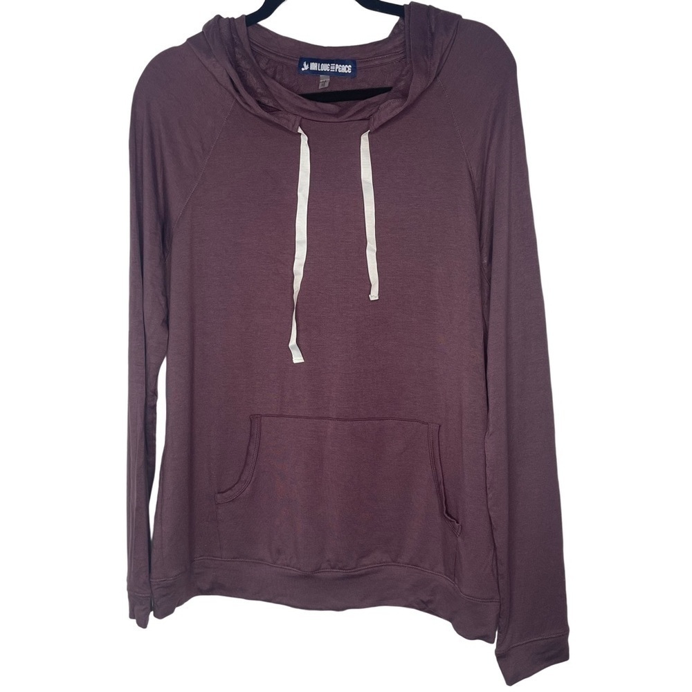 INK Love & Peace Cozy Pullover Hoodie 92% Modal/8% Spandex - M